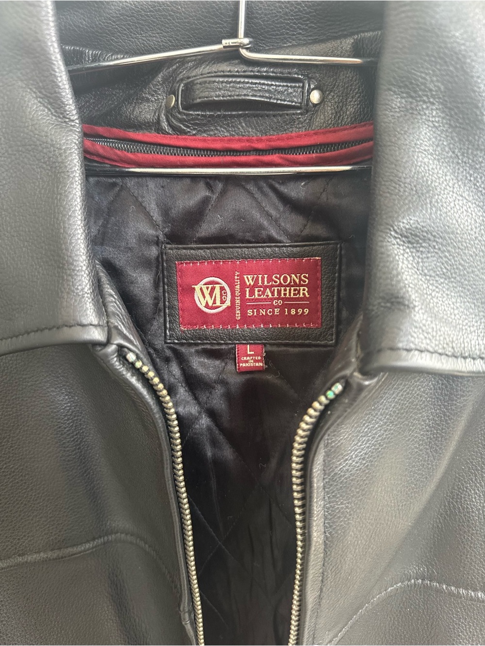 Wilson’s Leather Men’s Black Genuine Leather Jacket Full Zip Size L - Picture 5 of 6
